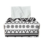 Dark Grey Aztec Pattern Print Rectangle Tissue Box Cover