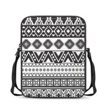 Dark Grey Aztec Pattern Print Rectangular Crossbody Bag
