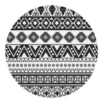 Dark Grey Aztec Pattern Print Round Blanket