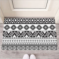 Dark Grey Aztec Pattern Print Rubber Doormat