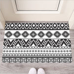 Dark Grey Aztec Pattern Print Rubber Doormat