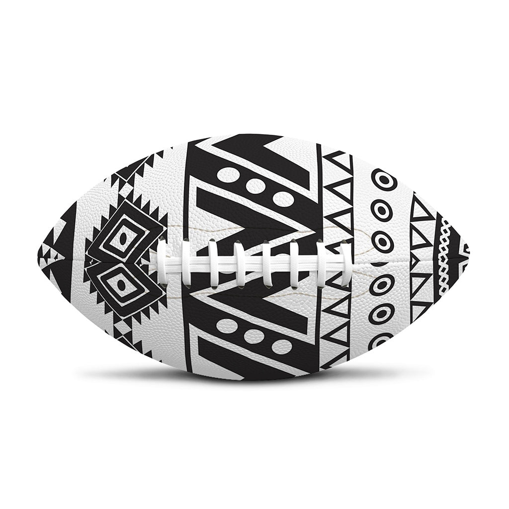 Dark Grey Aztec Pattern Print Rugby Ball