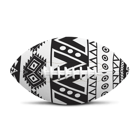 Dark Grey Aztec Pattern Print Rugby Ball