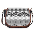 Dark Grey Aztec Pattern Print Saddle Bag