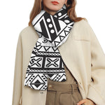 Dark Grey Aztec Pattern Print Scarf