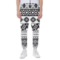 Dark Grey Aztec Pattern Print Joggers