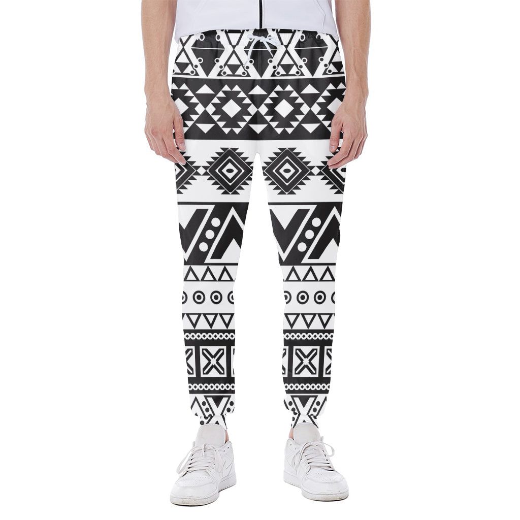Dark Grey Aztec Pattern Print Scuba Joggers