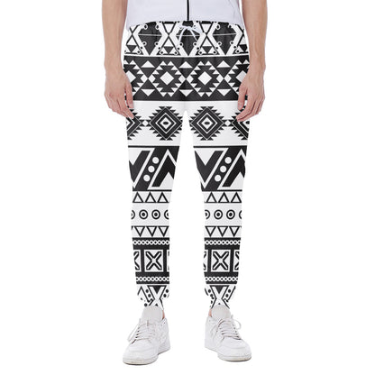 Dark Grey Aztec Pattern Print Scuba Joggers
