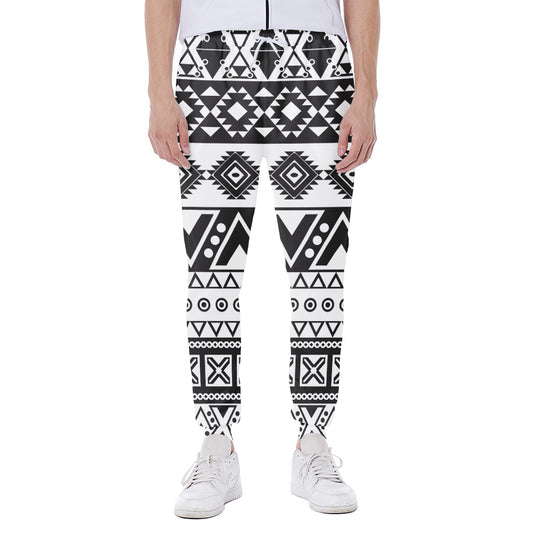 Dark Grey Aztec Pattern Print Scuba Joggers