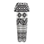 Dark Grey Aztec Pattern Print Short Sleeve Long Nightdress