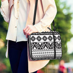 Dark Grey Aztec Pattern Print Shoulder Strap Bible Bag