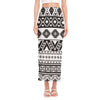 Dark Grey Aztec Pattern Print Side Slit Maxi Skirt