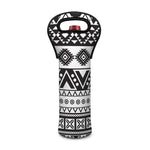 Dark Grey Aztec Pattern Print Single Neoprene Wine Tote