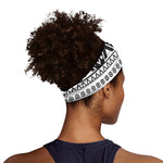 Dark Grey Aztec Pattern Print Sports Headband