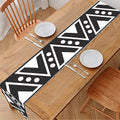 Dark Grey Aztec Pattern Print Table Runner