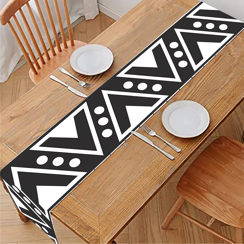 Dark Grey Aztec Pattern Print Table Runner