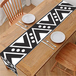 Dark Grey Aztec Pattern Print Table Runner
