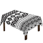Dark Grey Aztec Pattern Print Tablecloth