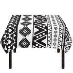 Dark Grey Aztec Pattern Print Tablecloth