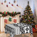 Dark Grey Aztec Pattern Print Tablecloth