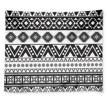 Dark Grey Aztec Pattern Print Tapestry