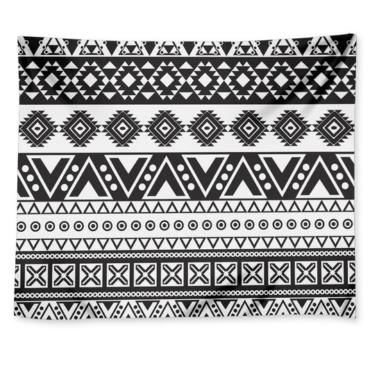 Dark Grey Aztec Pattern Print Tapestry