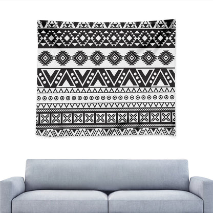 Dark Grey Aztec Pattern Print Tapestry