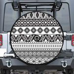 Dark Grey Aztec Pattern Print Tire Cover With Camera Hole