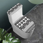 Dark Grey Aztec Pattern Print Toilet Lid And Tank Cover Set