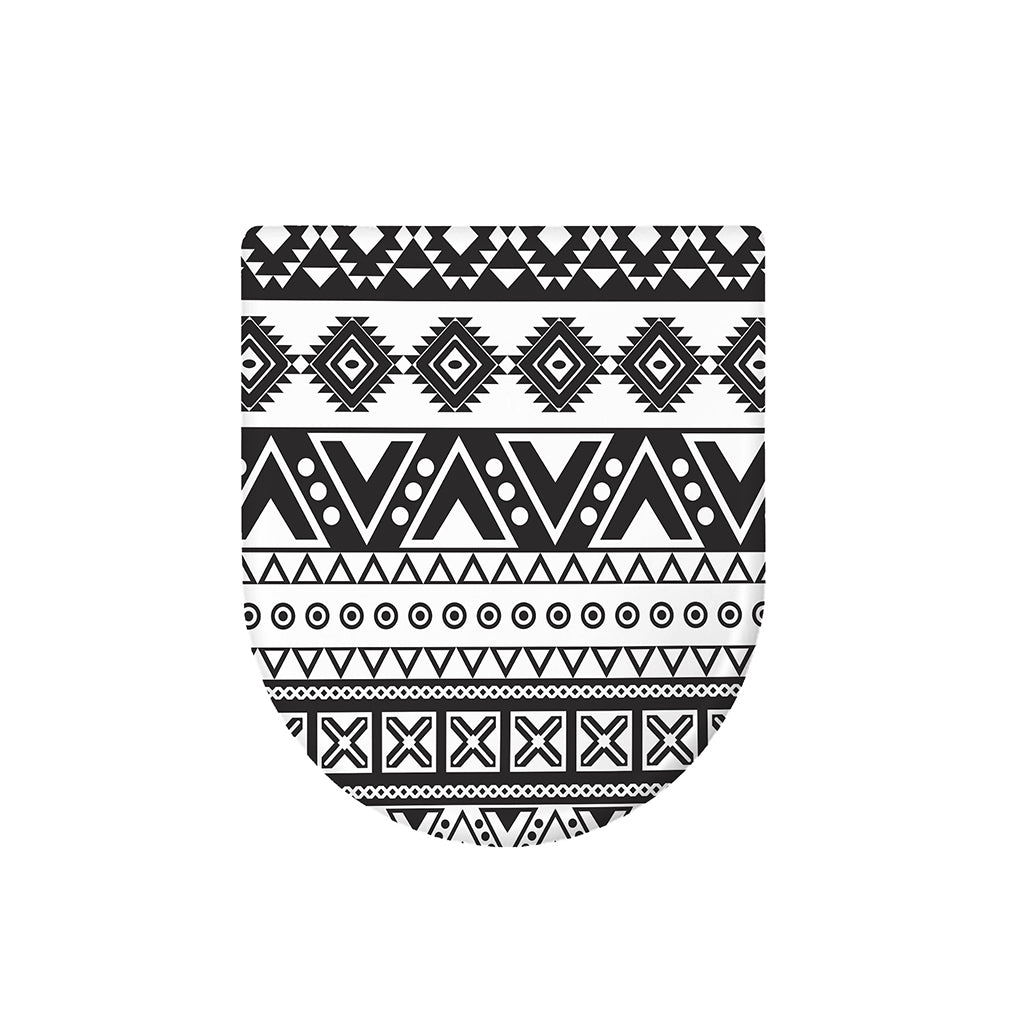 Dark Grey Aztec Pattern Print Toilet Lid Cover