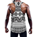 Dark Grey Aztec Pattern Print Training Tank Top