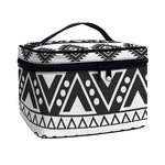 Dark Grey Aztec Pattern Print Travel Makeup Bag