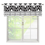 Dark Grey Aztec Pattern Print Window Valance