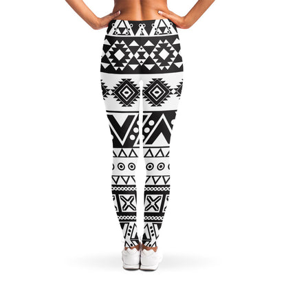 Dark Grey Aztec Pattern Print Women's Leggings
