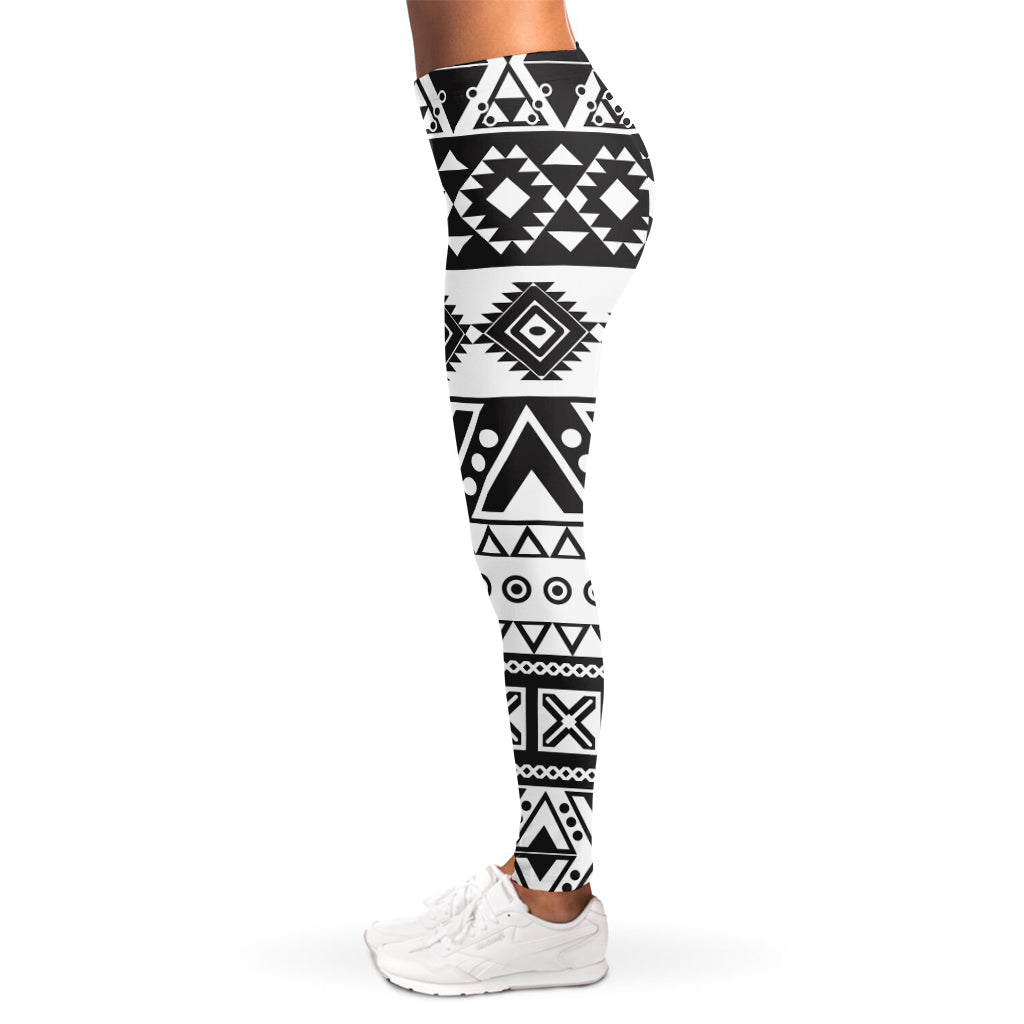 Dark Grey Aztec Pattern Print Women's Leggings