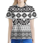 Dark Grey Aztec Pattern Print Women's Polo Shirt