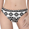 Dark Grey Aztec Pattern Print Women's Thong