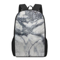 Dark Grey White Marble Print 17 Inch Backpack