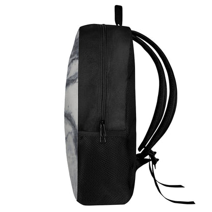 Dark Grey White Marble Print 17 Inch Backpack