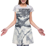 Dark Grey White Marble Print Adjustable Apron