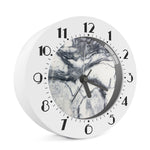 Dark Grey White Marble Print Alarm Clock