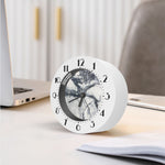 Dark Grey White Marble Print Alarm Clock