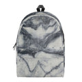 Dark Grey White Marble Print School Backpack