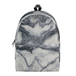 Dark Grey White Marble Print Backpack