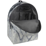 Dark Grey White Marble Print Backpack