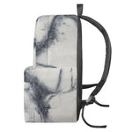 Dark Grey White Marble Print Backpack