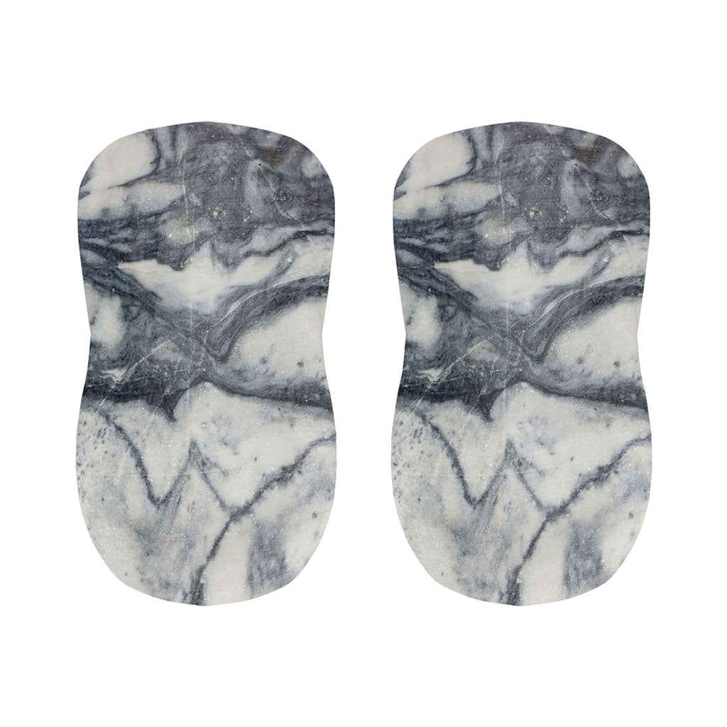 Dark Grey White Marble Print Bar Stool Covers