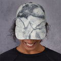 Dark Grey White Marble Print Baseball Cap
