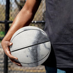 Dark Grey White Marble Print Basketball