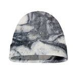 Dark Grey White Marble Print Beanie